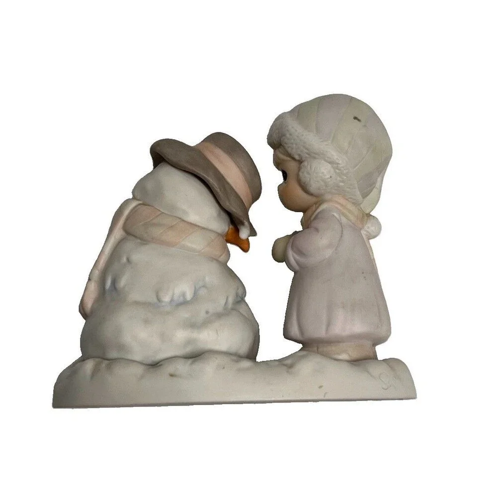 Precious Moments “We’re Going To Miss You” Enesco 524913 1990 Girl And Snowman
